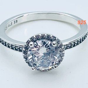 Pandora Round Sparkle Halo Ring 196250CZ